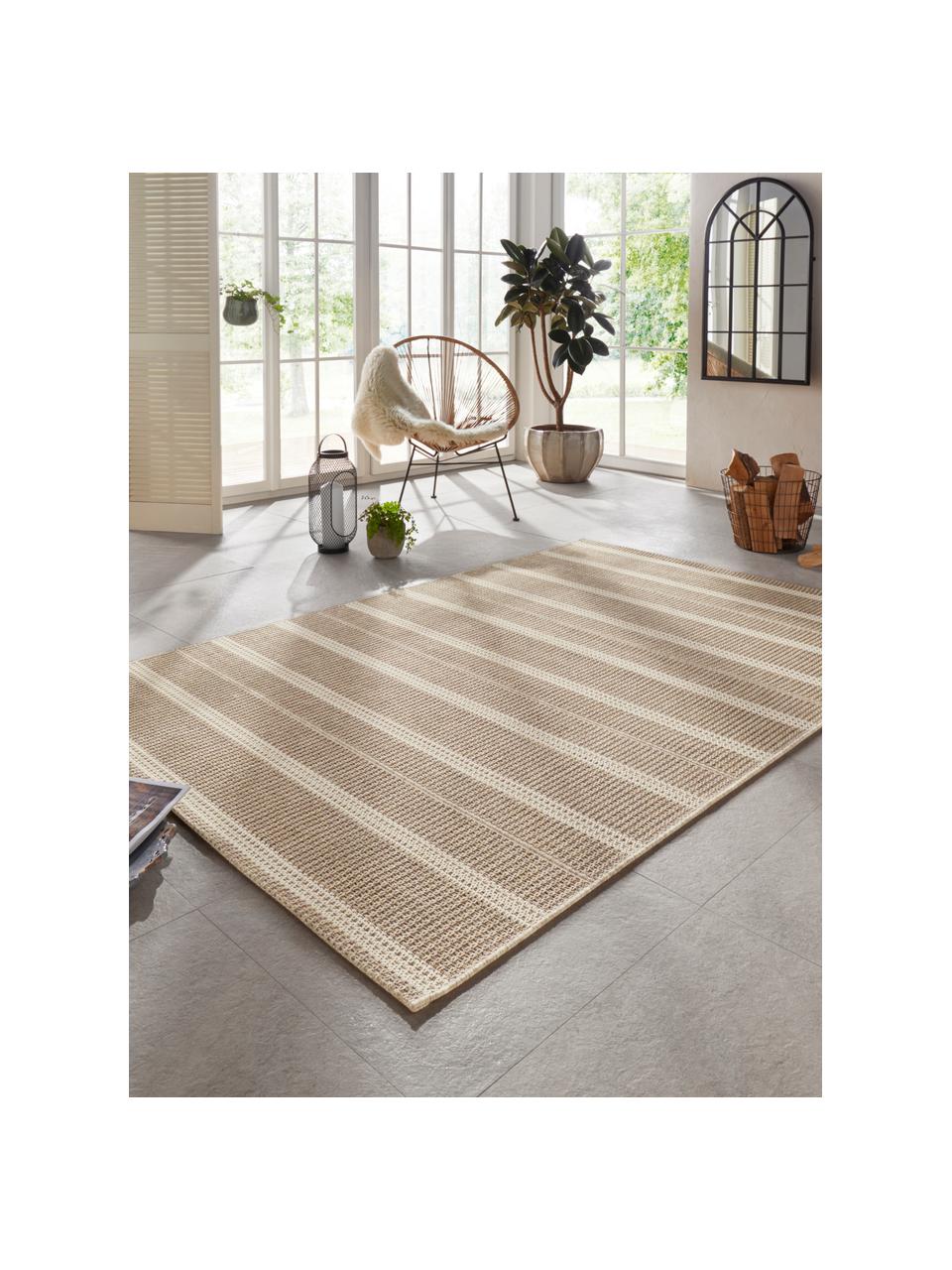 In- en outdoor vloerkleed Laon, jute-look, 100% polypropyleen, Bruin, beige, B 160 x L 230 cm (maat M)