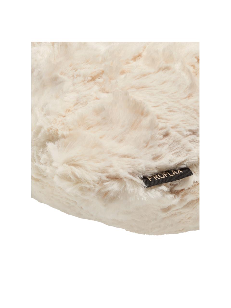 Federa arredo in soffice pelliccia sintetica color bianco crema Isis, 100% poliestere, Bianco crema, Larg. 45 x Lung. 45 cm
