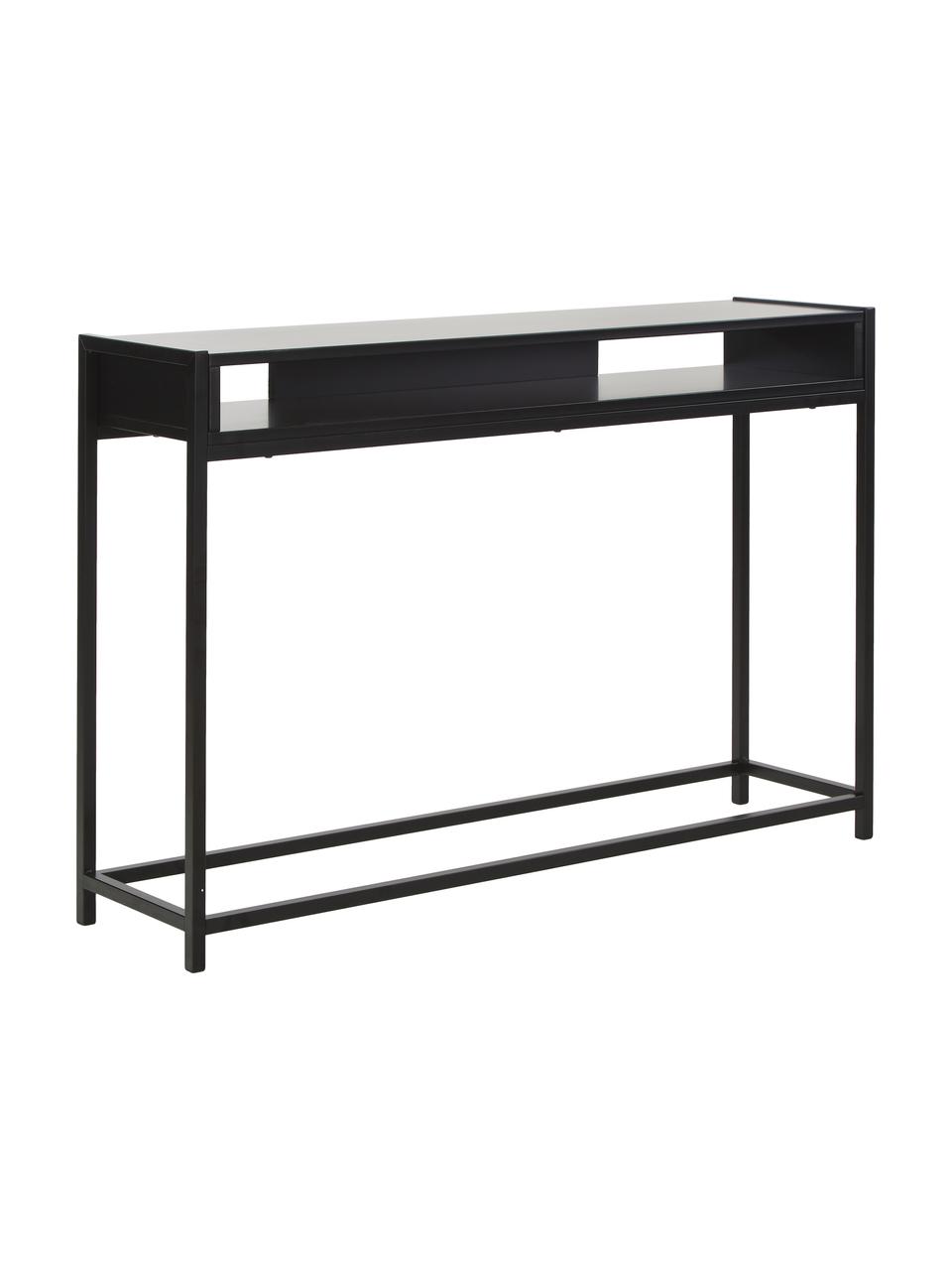 Consola Fushion, Estructura: metal con pintura en polv, Estante: tablero de fibras de dens, Negro, An 122 x Al 81 cm