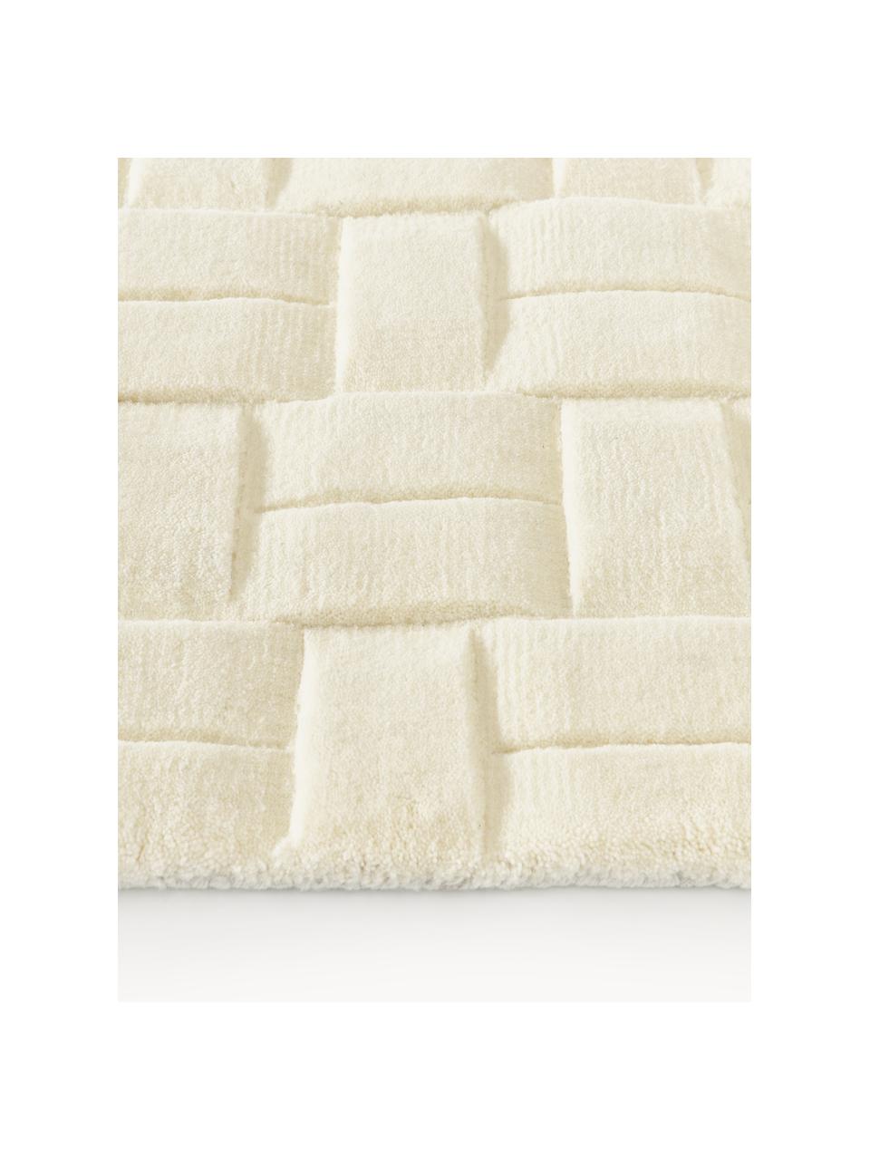 Tapis en laine tissé à la main avec surface texturée Orlando, 100 % laine (certifiée RWS)

Les tapis en laine peuvent perdre des fibres lors des premières semaines et des peluches peuvent se former, ce phénomène est naturel et diminue à mesure de votre usage et du temps, Blanc crème, larg. 80 x long. 150 cm (taille XS)