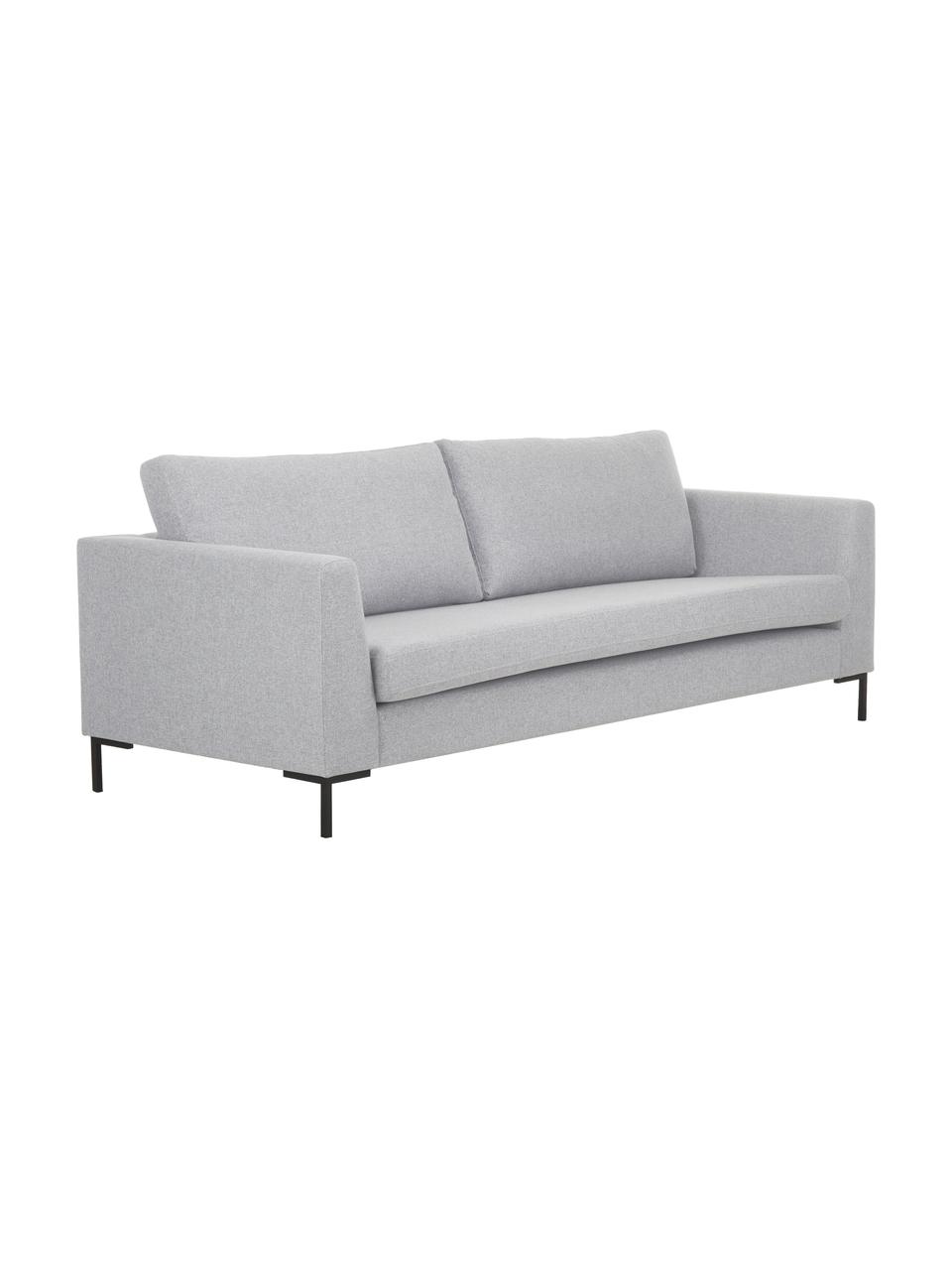 Pohovka s kovovými nohami Luna (3místná), Tkanina světle šedá, Š 230 cm, H 95 cm