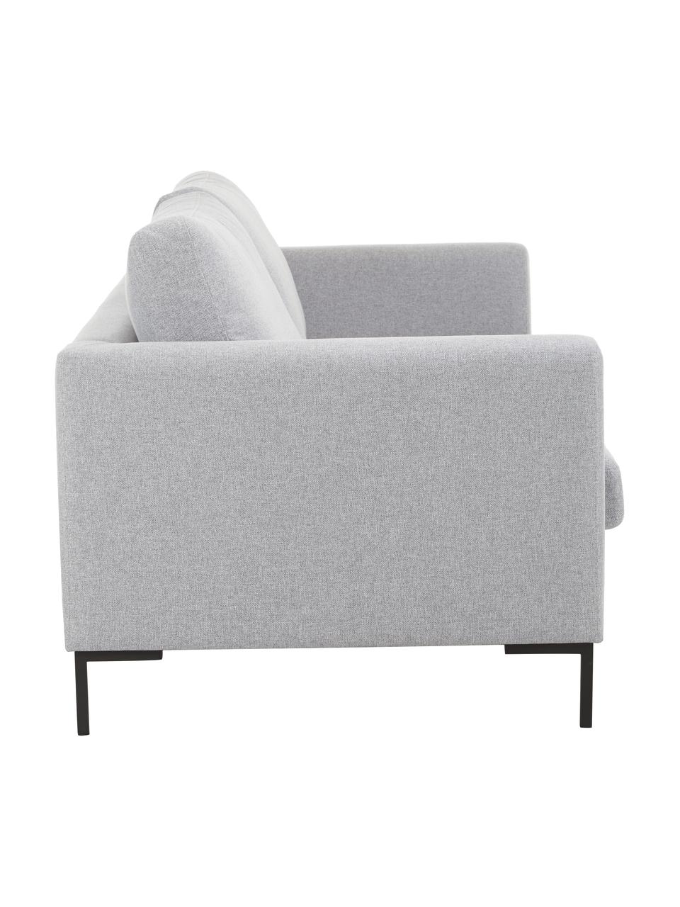 Sofa Luna (3-Sitzer) mit Metall-Füßen, Bezug: 100% Polyester Der hochwe, Gestell: Massives Buchenholz, Füße: Metall, galvanisiert, Webstoff Hellgrau, B 230 x T 95 cm
