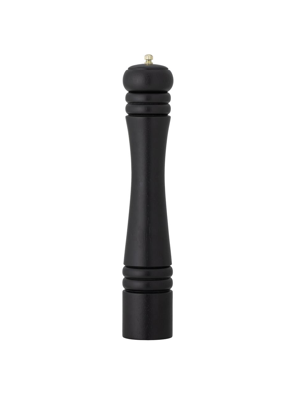 Macinapepe in legno con macinino in ceramica Aronas, Albero della gomma, Nero, Ø 7 x Alt. 35 cm