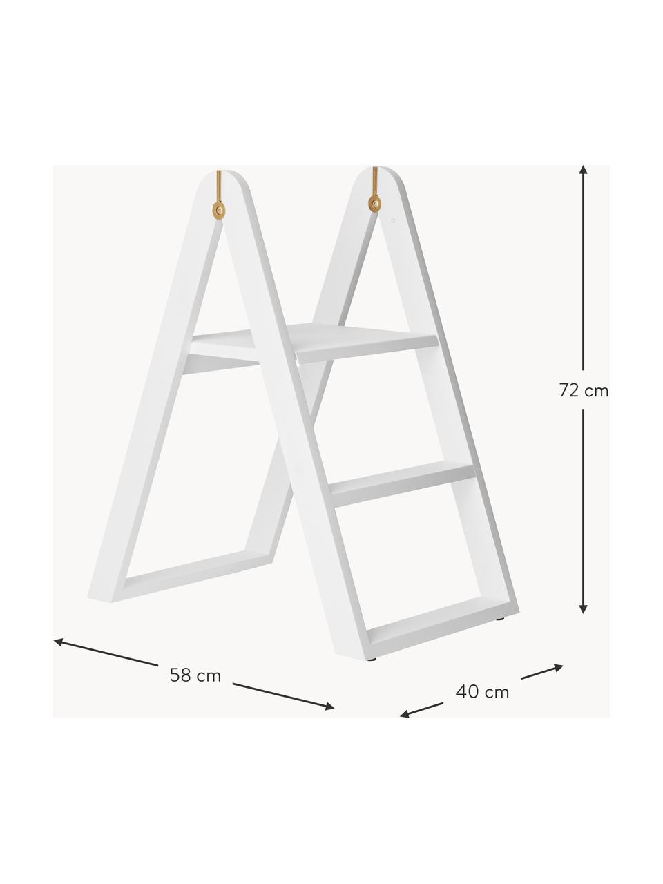 Escalera de madera de fresno Reech, Estructura: madera de fresno pintada, Blanco, An 40 x Al 72 cm