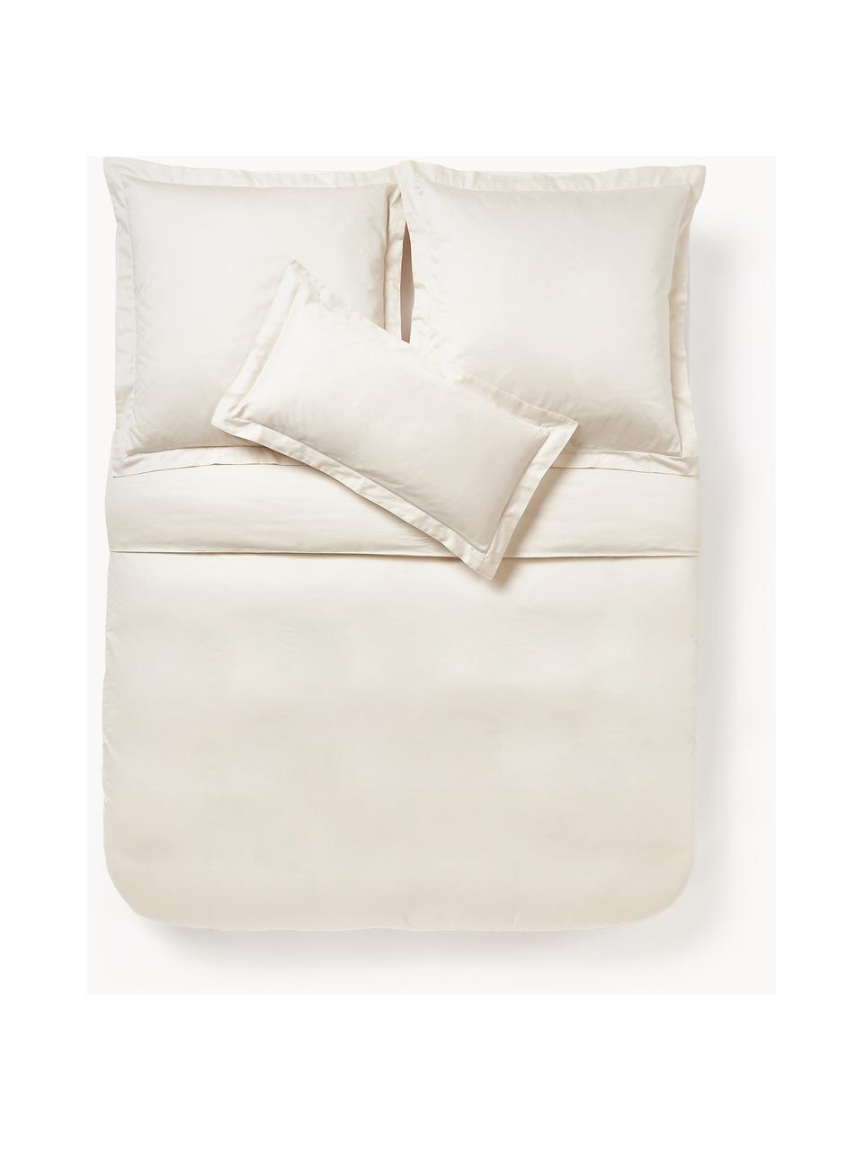 Housse de couette en satin de coton Premium, Beige clair, larg. 200 x long. 200 cm