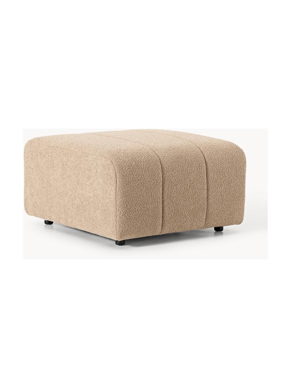 Pouf en bouclette Lena, Bouclette beige, larg. 78 x prof. 75 cm