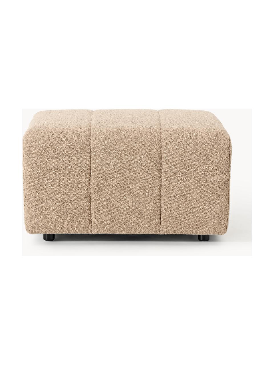 Pouf en bouclette Lena, Bouclette beige, larg. 78 x prof. 75 cm