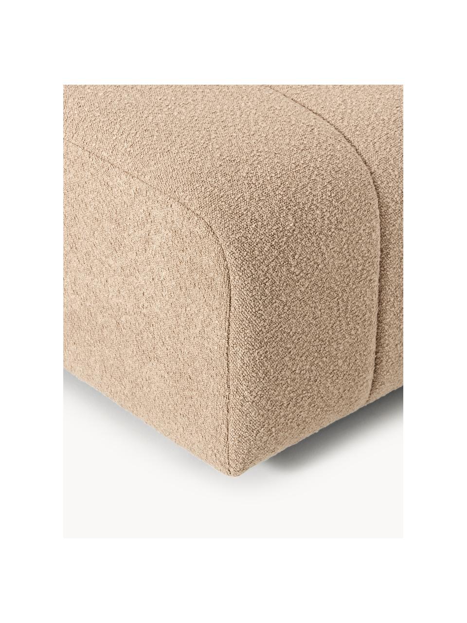 Pouf en bouclette Lena, Bouclette beige, larg. 78 x prof. 75 cm