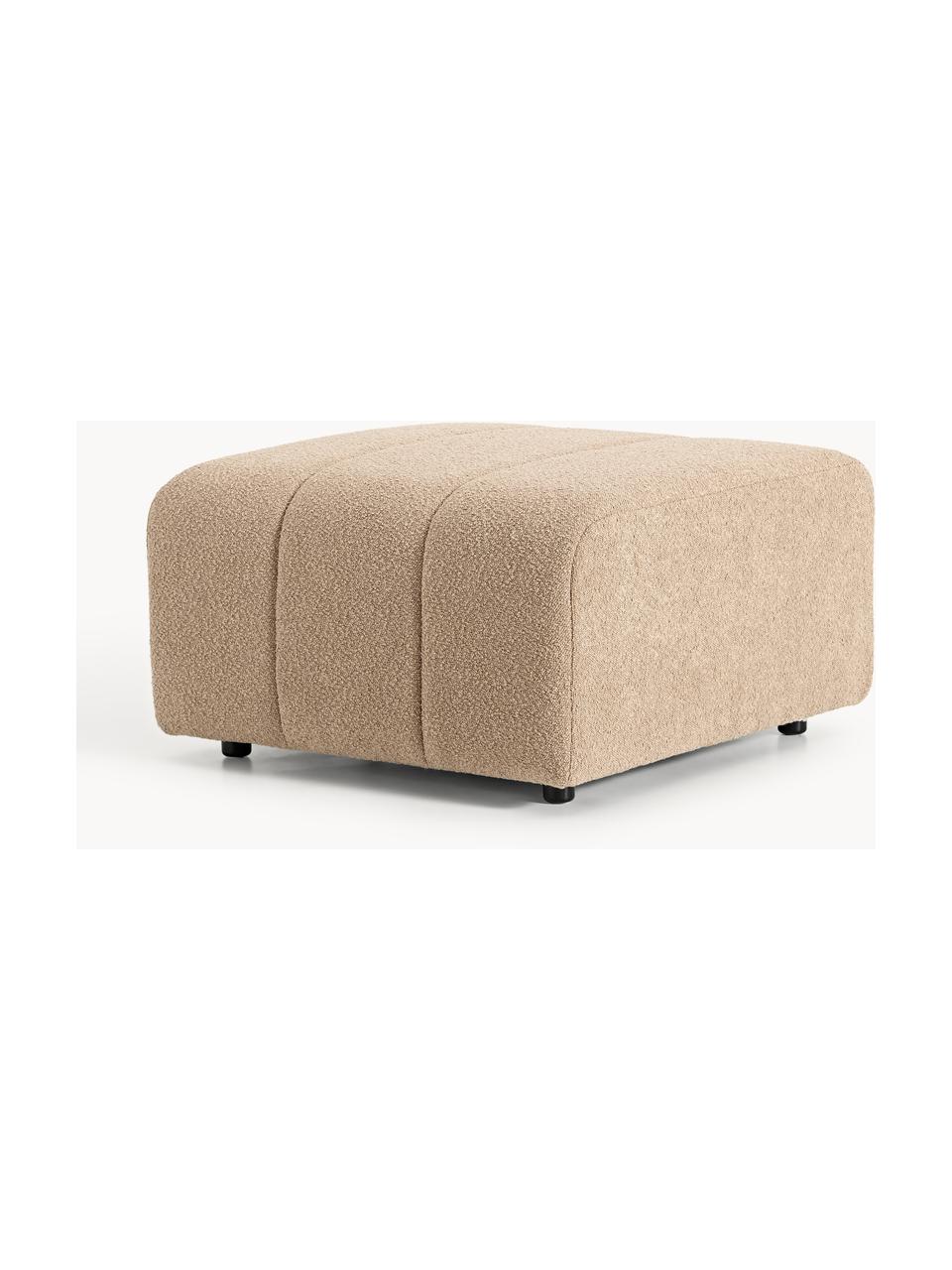 Bouclé-Sofa-Hocker Lena, Bezug: Bouclé (93 % Polyester, 6, Gestell: Buchenholz, Spanplatte, H, Füße: Kunststoff, Bouclé Beige, B 78 x T 75 cm