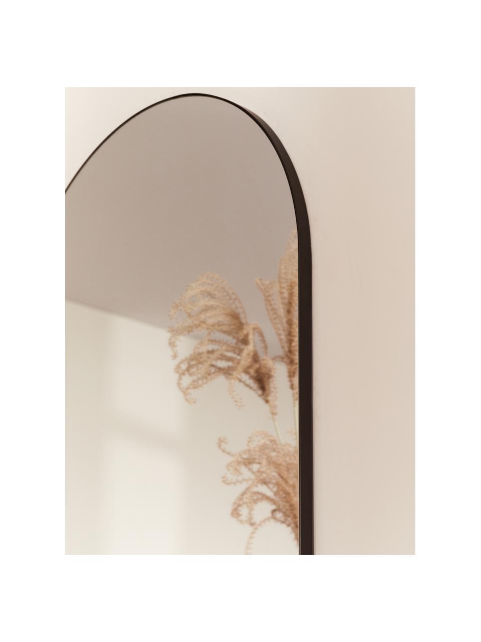 Specchio a figura intera con cornice in metallo nero Francis, Cornice: metallo rivestito, Retro: pannello di fibra a media, Superficie dello specchio: lastra di vetro, Nero, Larg. 65 x Alt. 170 cm