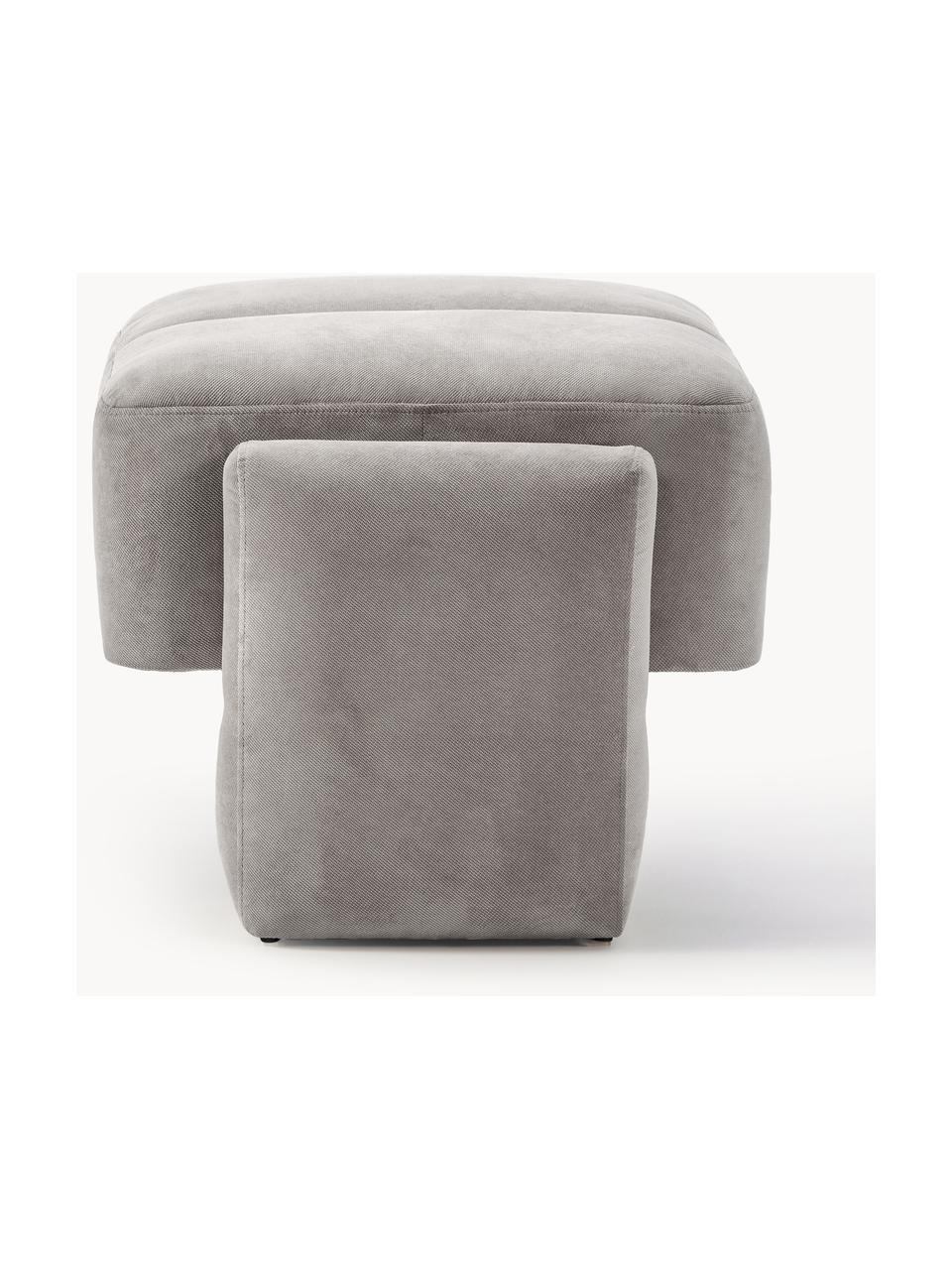 Pouf Bobi, Tissu gris foncé, larg. 90 x long. 55 cm