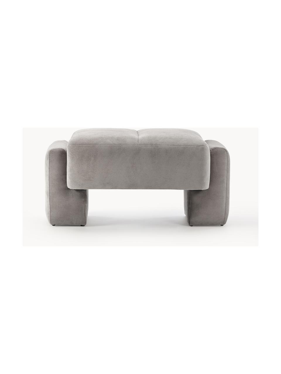 Pouf Bobi, Tissu gris foncé, larg. 90 x long. 55 cm