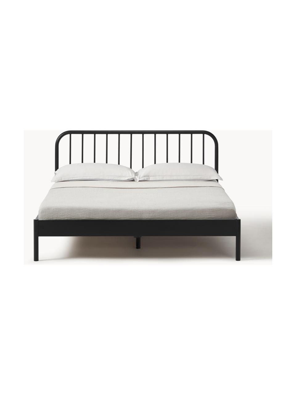 Cama de metal Sanna, Metal con pintura en polvo, Negro, An 140 x L 200 cm