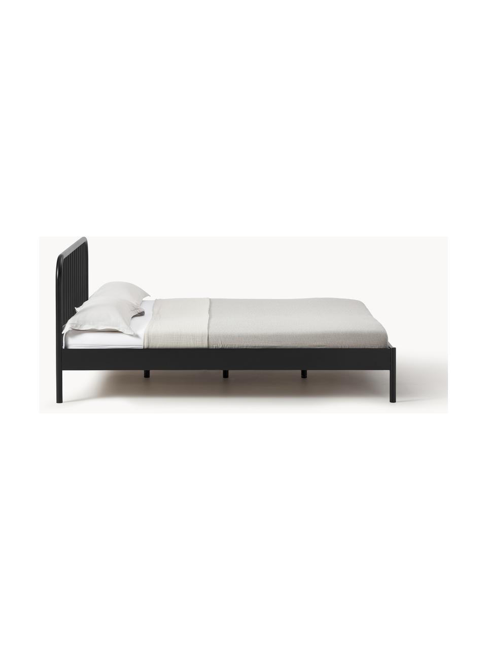 Cama de metal Sanna, Metal con pintura en polvo, Negro, An 140 x L 200 cm