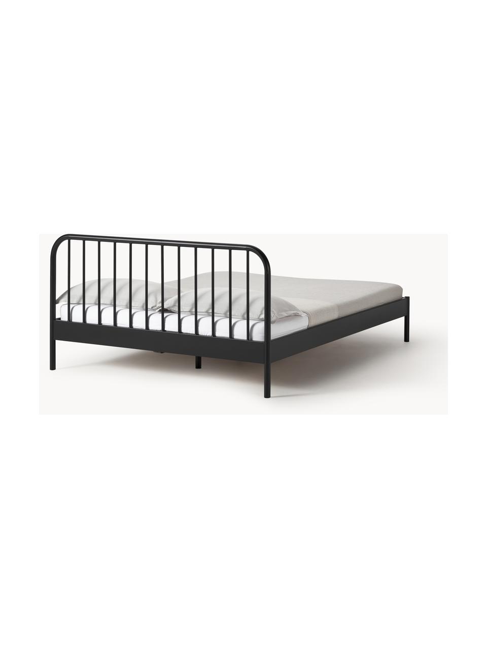 Metalen bed Sanna, Gepoedercoat metaal, Zwart, B 140 x L 200 cm