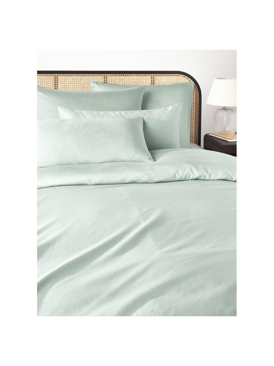 Baumwollsatin-Bettdeckenbezug Comfort, Webart: Satin Fadendichte 300 TC,, Salbeigrün, B 200 x L 200 cm