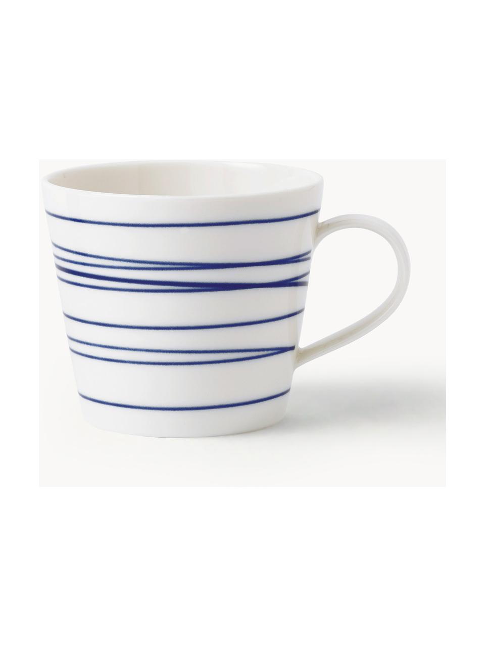 Porcelánová hrnek Pacific Blue, Porcelán, Linie, Ø 10 cm, V 9 cm, 400 ml