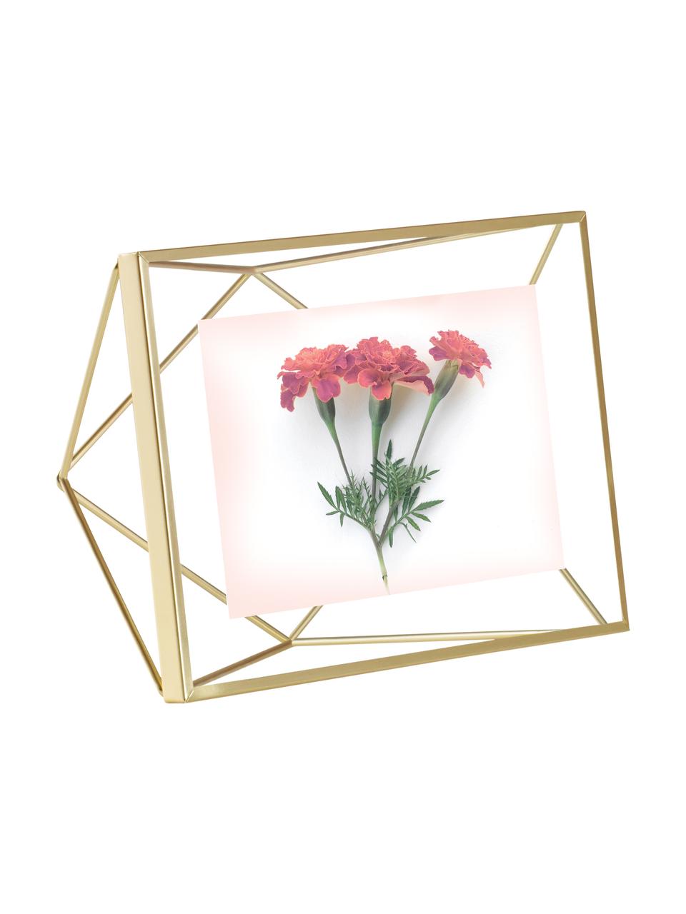 Portafoto da tavolo ottonato Prisma, Cornice: acciaio, Ottone, 10 x 15 cm