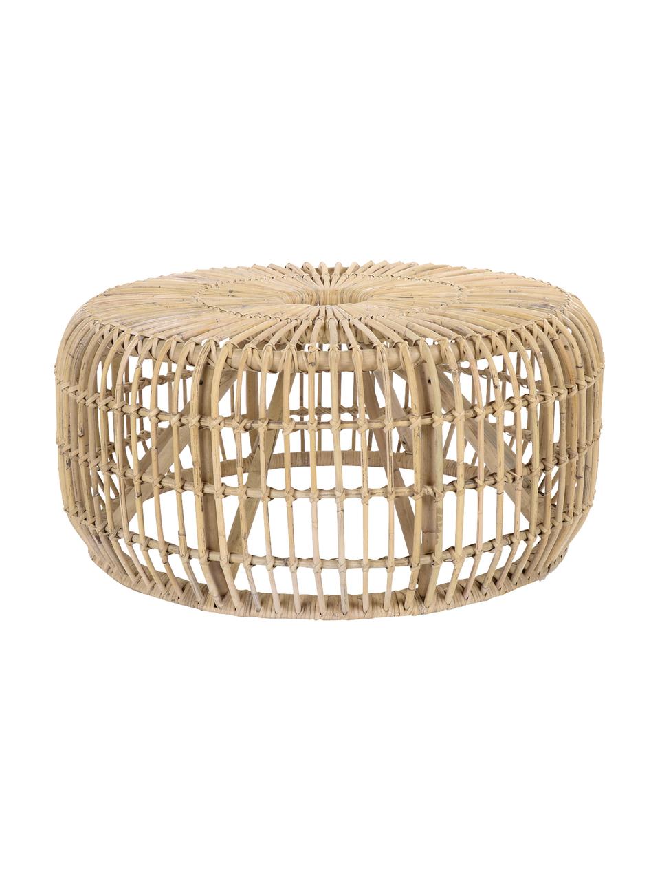 Tavolino da salotto in rattan Kim, Rattan, finitura naturale, Rattan, Ø 80 x Alt. 35 cm