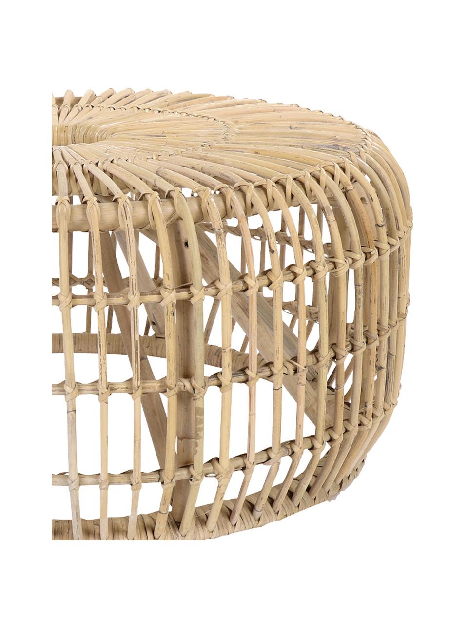 Okrągły stolik kawowy z rattanu Kim, Rattan naturalny, Rattan, Ø 80 x W 35 cm