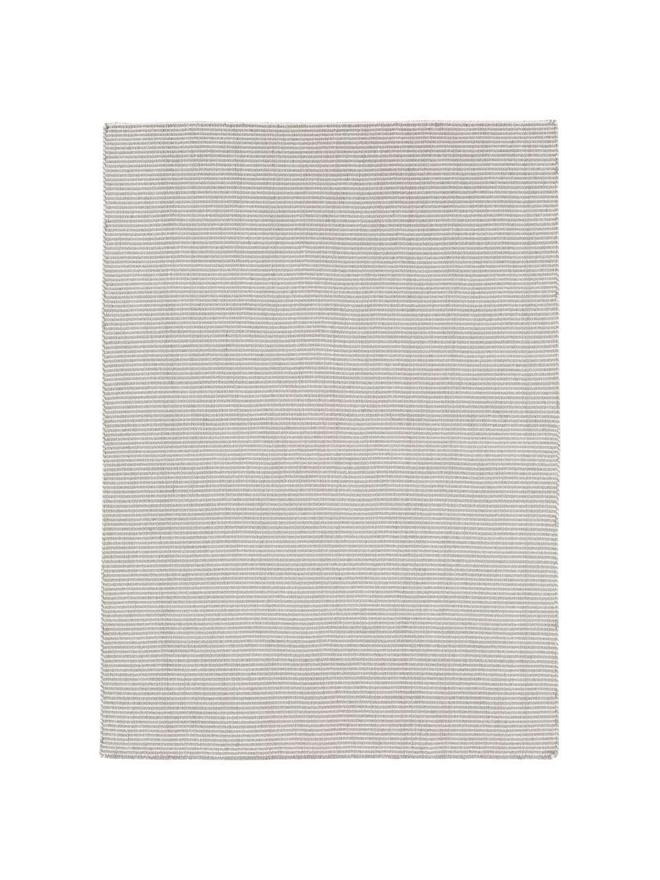 Fijn gestreepte wollen vloerkleed Ajo in grijs-crème kleur, handgeweven, Lichtgrijs, crèmekleurig, 140 x 200 cm