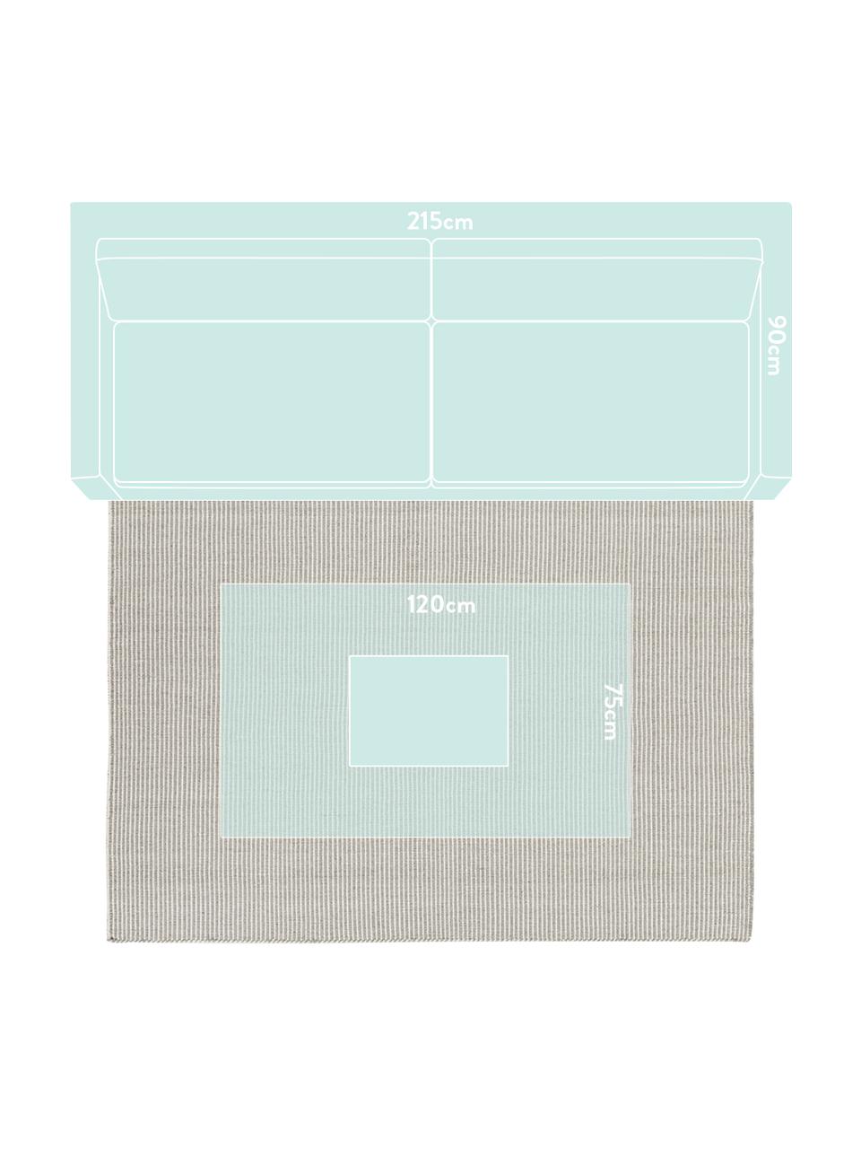 Tapis pure laine gris crème Ajo, Gris clair, crème