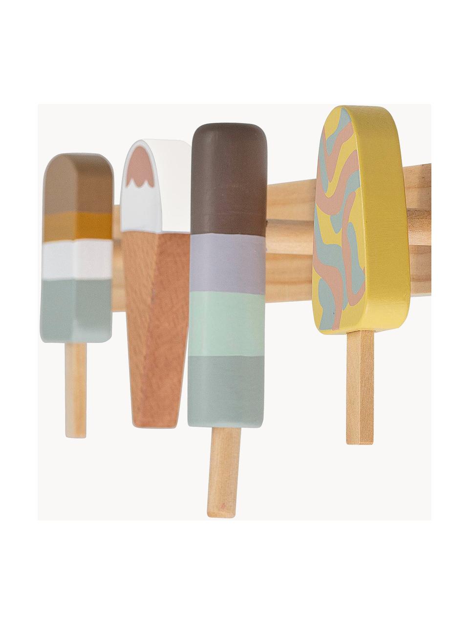 Nástenný vešiak Ice Creams, Bukové drevo, lotusové drevo, kov, Bukové drevo, viacfarebná, Š 38 x V 13 cm