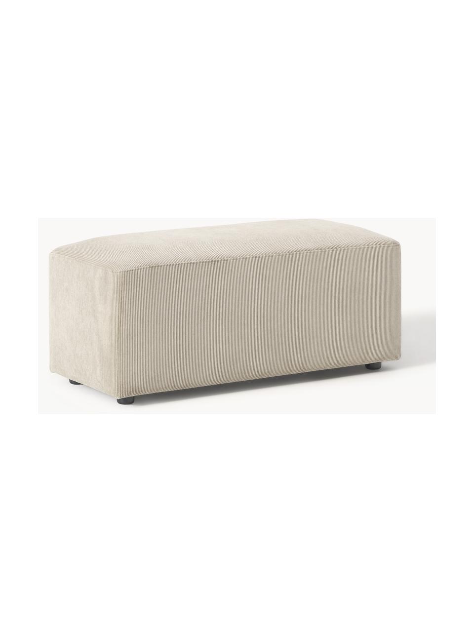 Cord-Hocker Melva, B 99 x T 42 cm, Bezug: Cord (92 % Polyester, 8 %, Gestell: Massives Kiefern- und Fic, Füße: Kunststoff Dieses Produkt, Cord Hellbeige, B 99 x T 42 cm