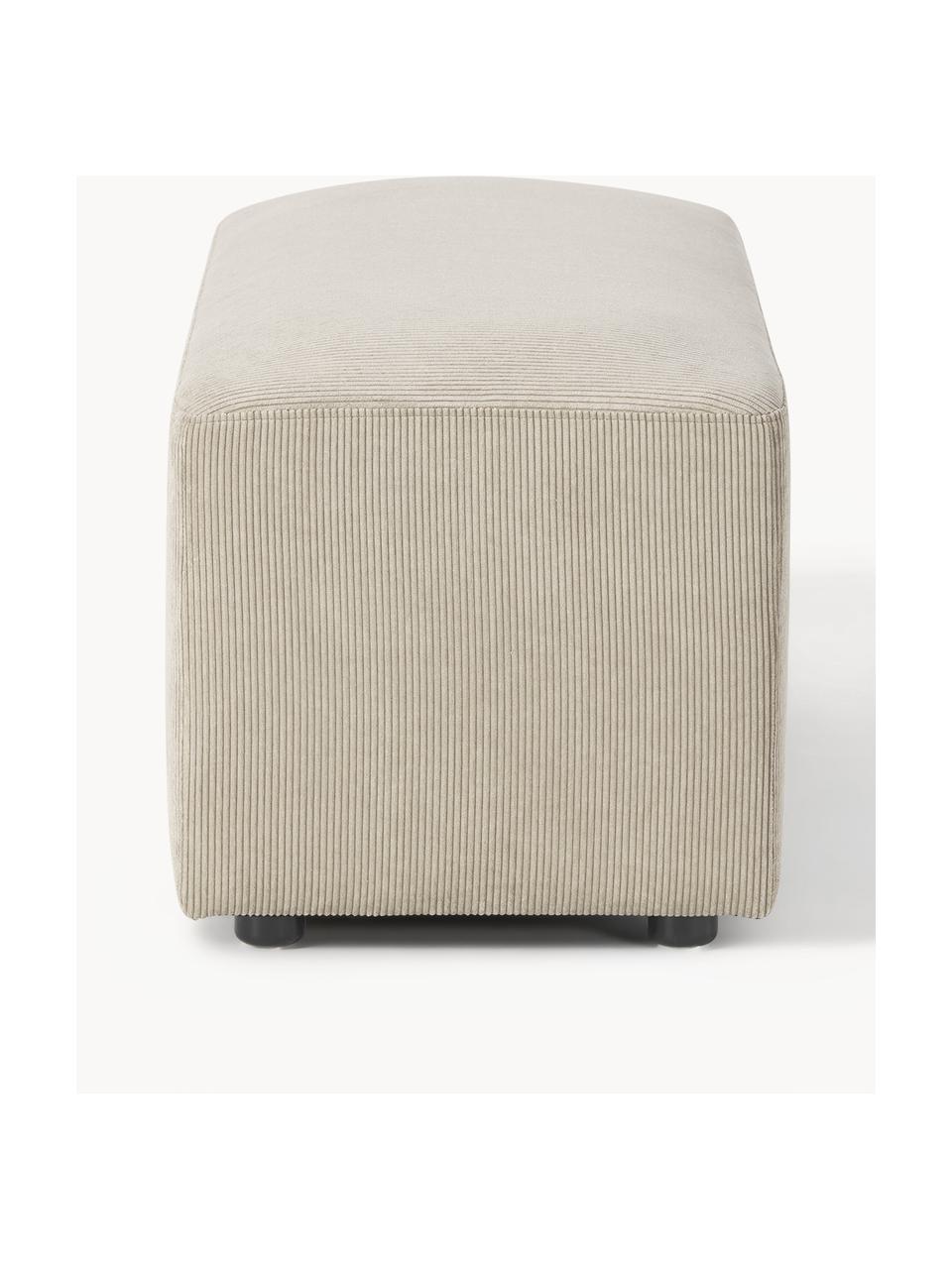 Cord-Hocker Melva, B 99 x T 42 cm, Bezug: Cord (92 % Polyester, 8 %, Gestell: Massives Kiefern- und Fic, Füße: Kunststoff Dieses Produkt, Cord Hellbeige, B 99 x T 42 cm