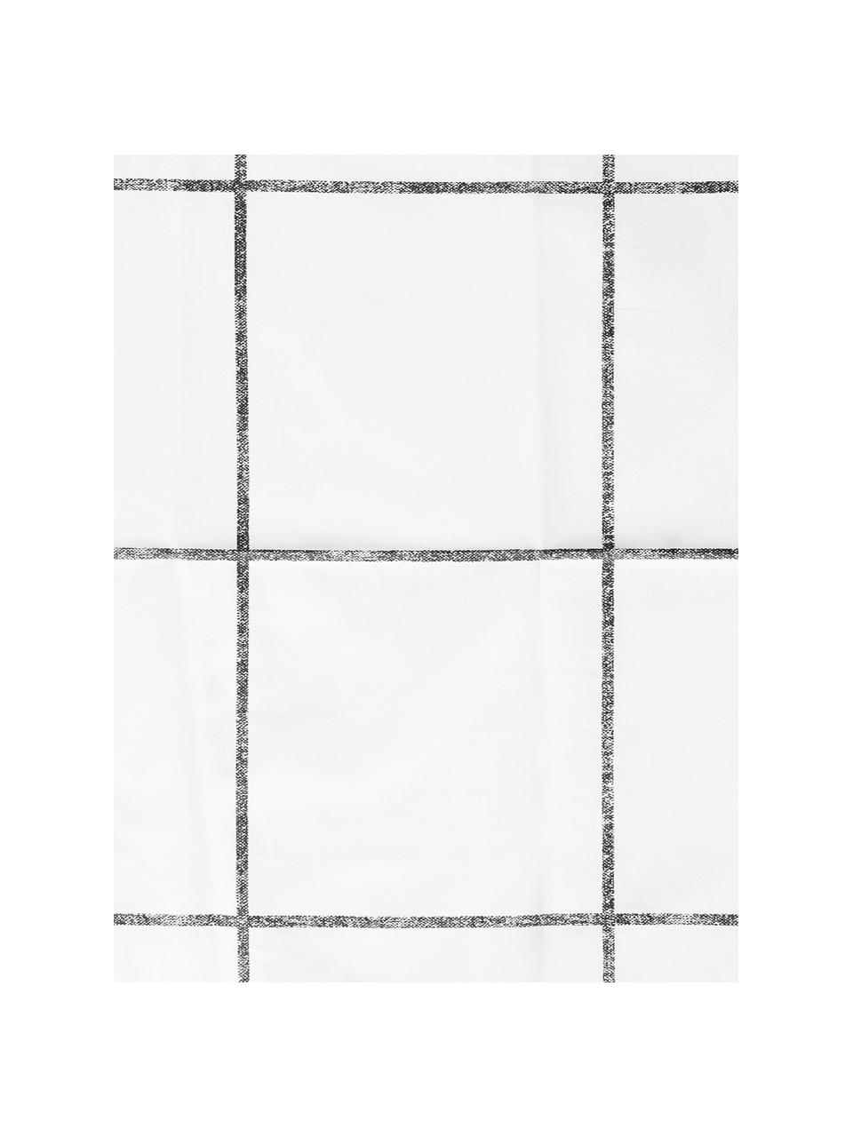 Funda de almohada de percal Juna, Blanco y negro a cuadros, An 45 x L 85 cm