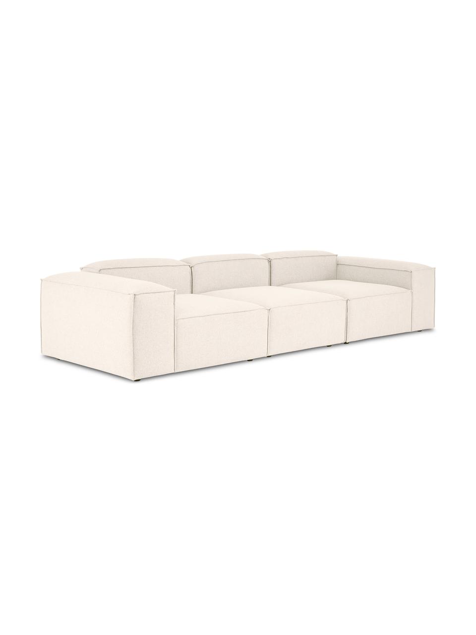 Modulares 4-Sitzer Sofa Dylan in Beige, Bezug: 100% Polyester Der strapa, Gestell: Massives Kiefernholz, Spe, Füße: Kunststoff Die Füße befin, Beige, B 335 cm x T 113 cm