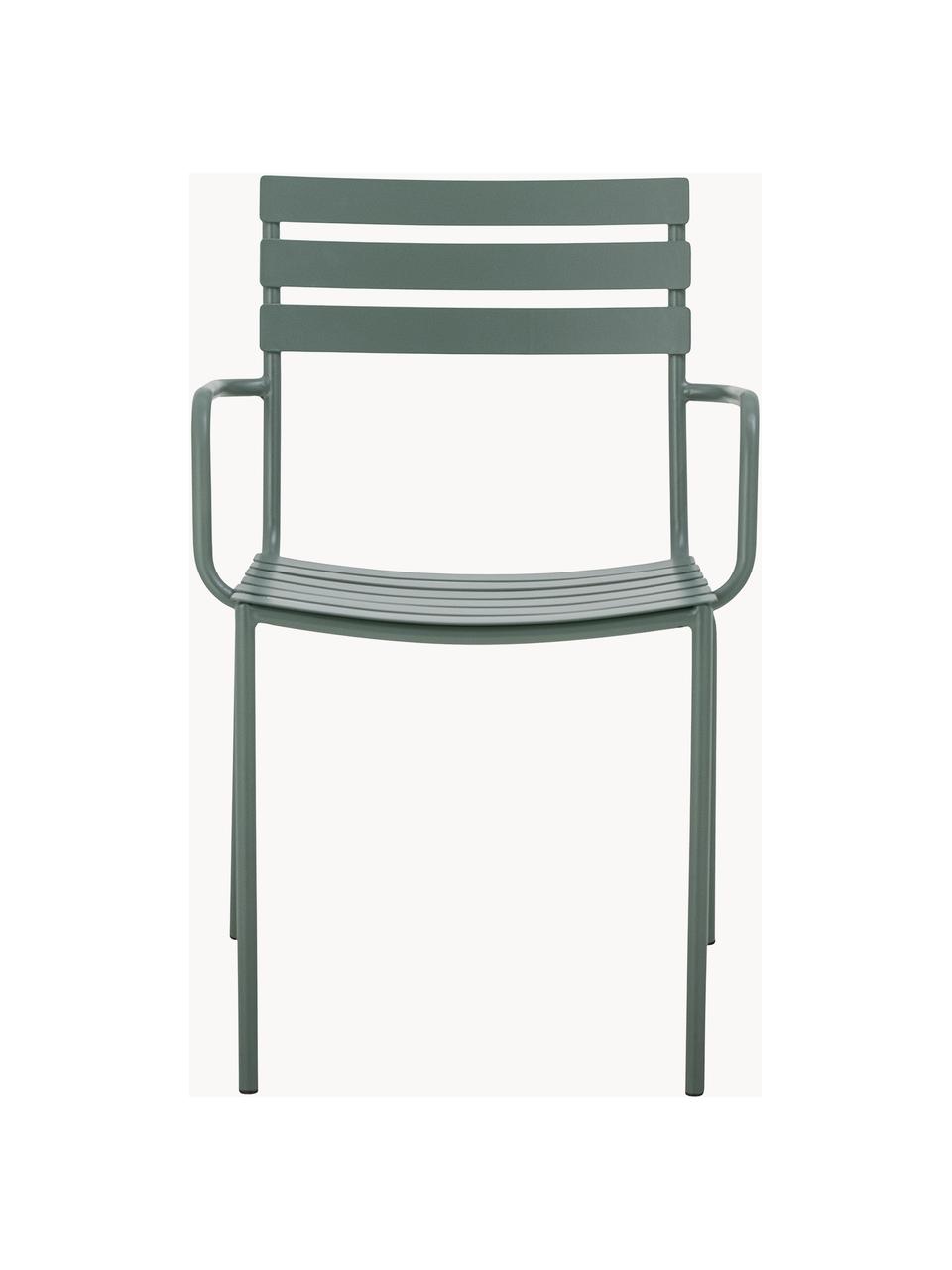 Krzesło ogrodowe z podłokietnikami Monsi, Żelazo galwanizowane, Szałwiowy zielony, S 55 x G 55 cm