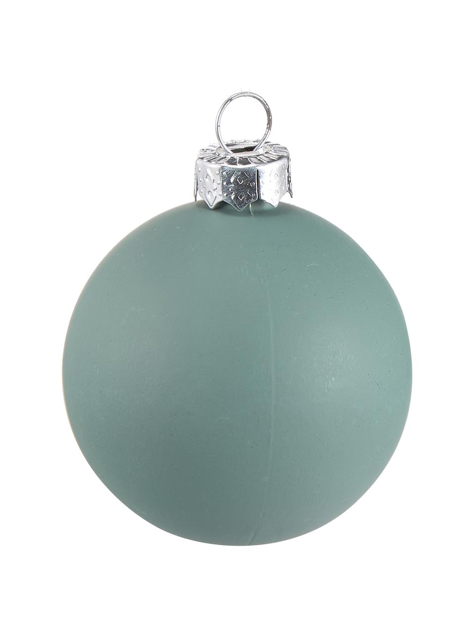 Boules de Noël Ammos, 12 élém., Plastique, Vert sauge, Lot de différentes tailles