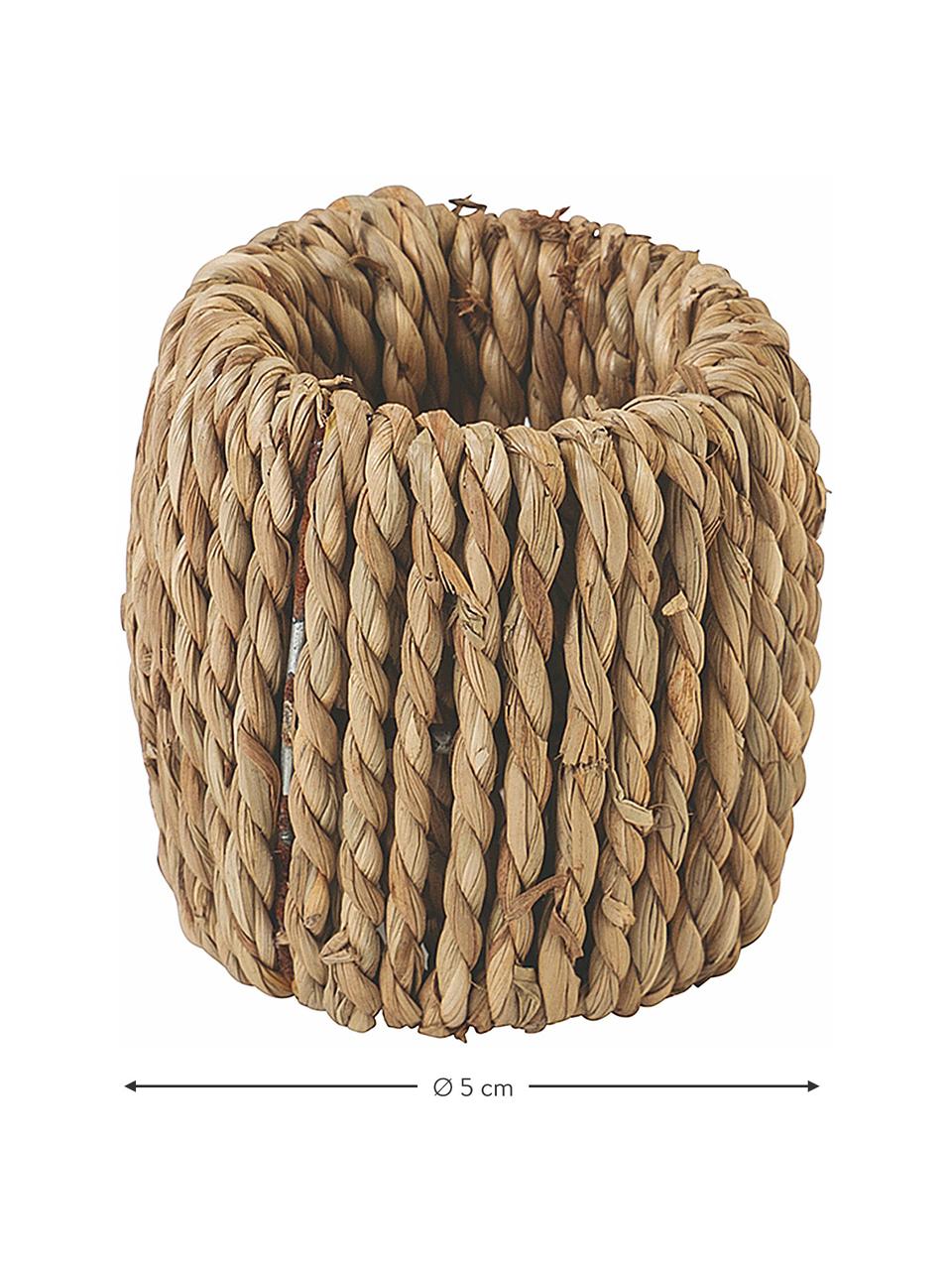 Obrączka na serwetkę Raffia, 6 szt., Rafia, Brązowy, Ø 5 cm