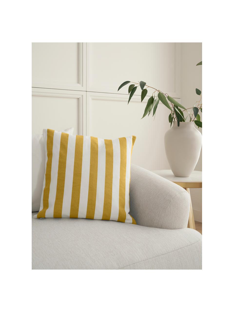 Poszewka na poduszkę Timon, 100% bawełna, Żółty, biały, S 50 x D 50 cm