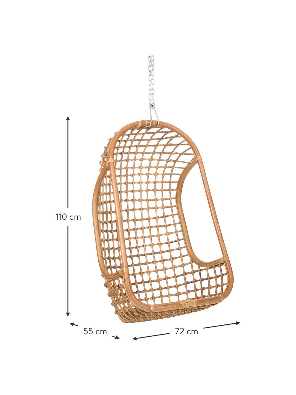 Rattan-Hängesessel Schwing, Rattan, 72 x 110 cm