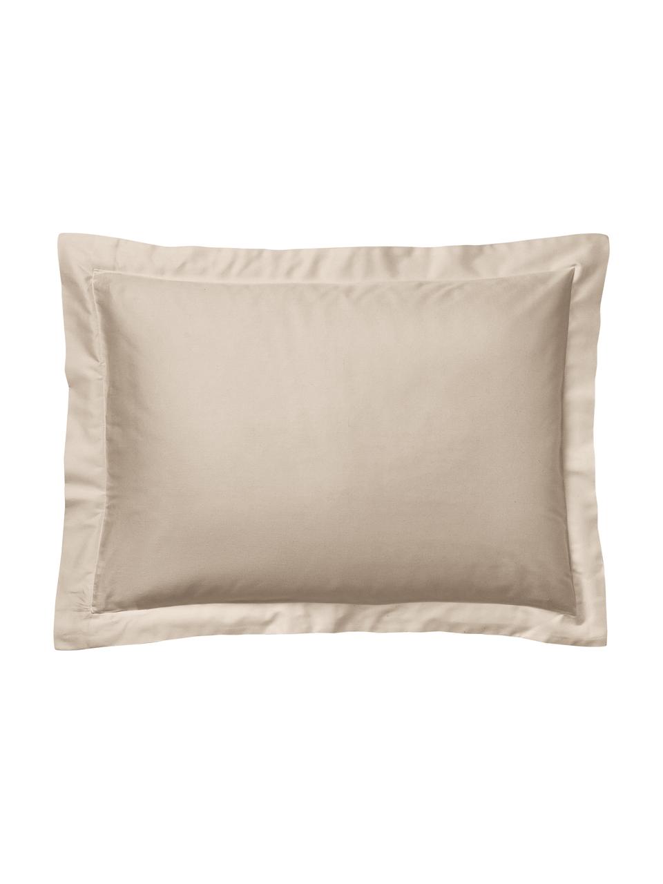 Taie d'oreiller en satin de coton Premium, Beige, larg. 50 x long. 70 cm