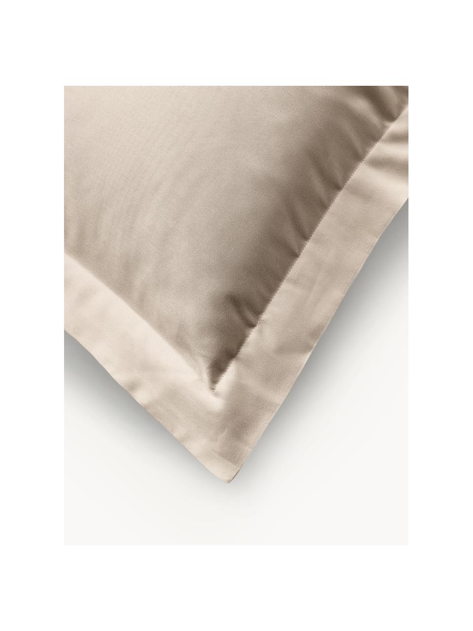 Baumwollsatin-Kopfkissenbezug Premium, Webart: Satin Fadendichte 500 TC,, Beige, B 40 x L 80 cm