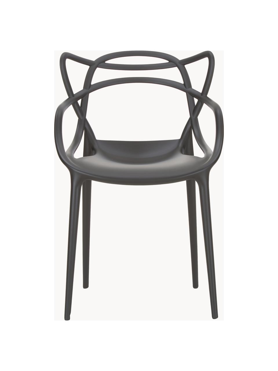 Designové židle s područkami Masters, 2 ks, Umělá hmota, Černá, Š 57 cm, H 47 cm