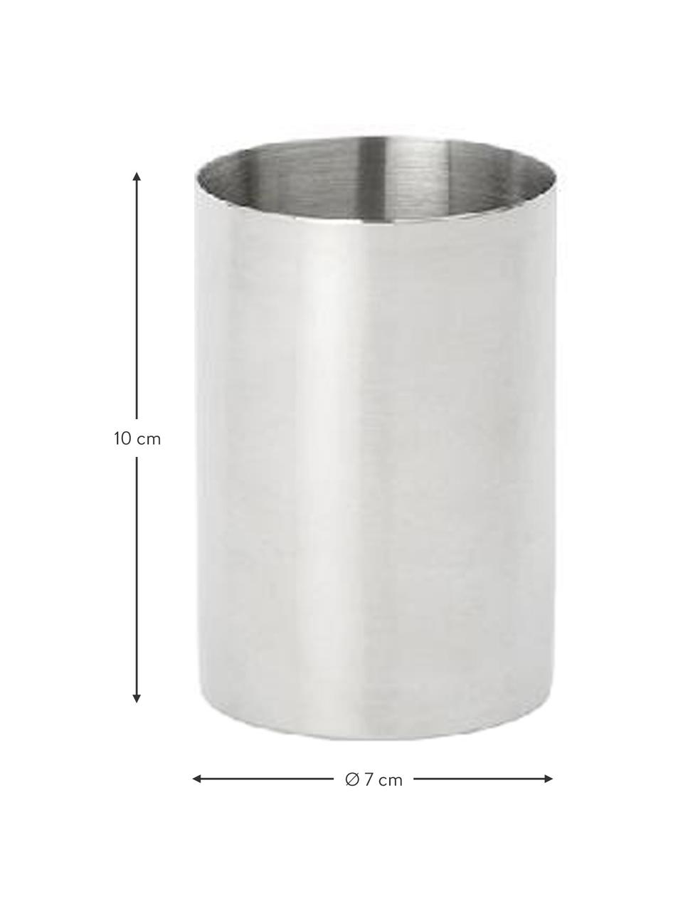 Vaso cepillo de dientes Stoni, Acero inoxidable, Acero inoxidable, Ø 7 x Al 10 cm