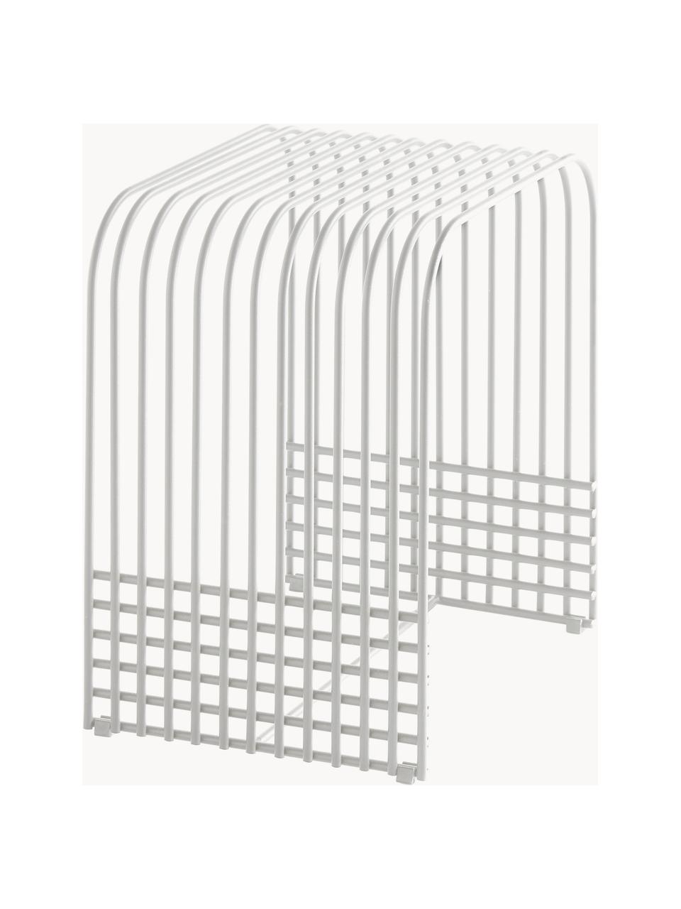 Ręcznie wykonany stołek z metalu Drop, Metal malowany proszkowo, Biały, matowy, Ø 42 x W 44 cm