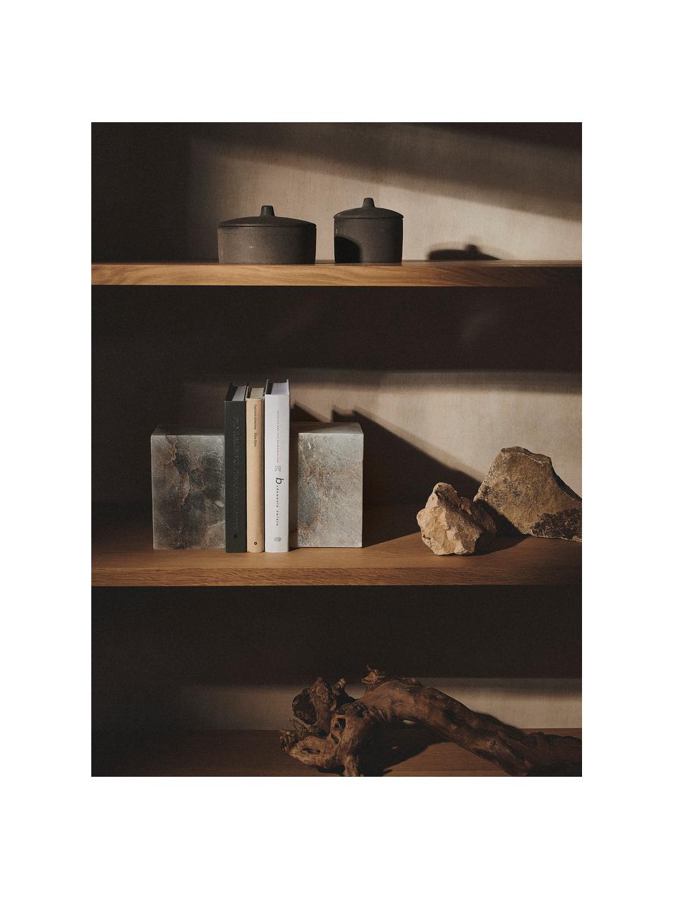 Boekensteun Nell, 2 stuks, Albasten steen, Beige, gemarmerd, B 10 x H 16 cm