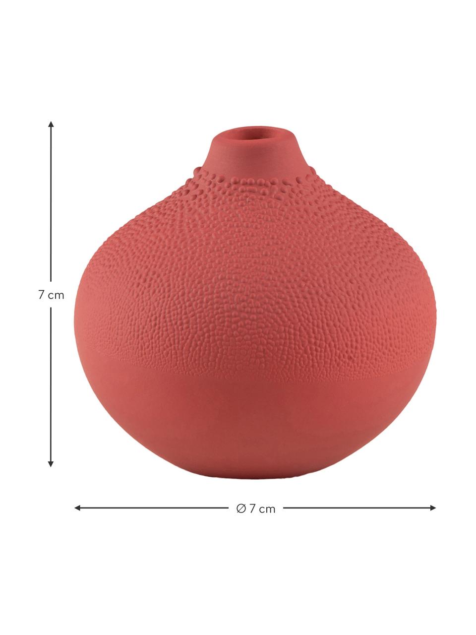 Jarrón pequeño en porcelana Design, Porcelana, Rojo cobrizo, Ø 7 x Al 7 cm