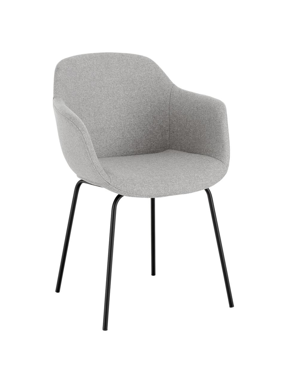 Stolička s opierkami s úzkym sedadlom Fiji, Svetlosivá, Š 58 x H 56 cm