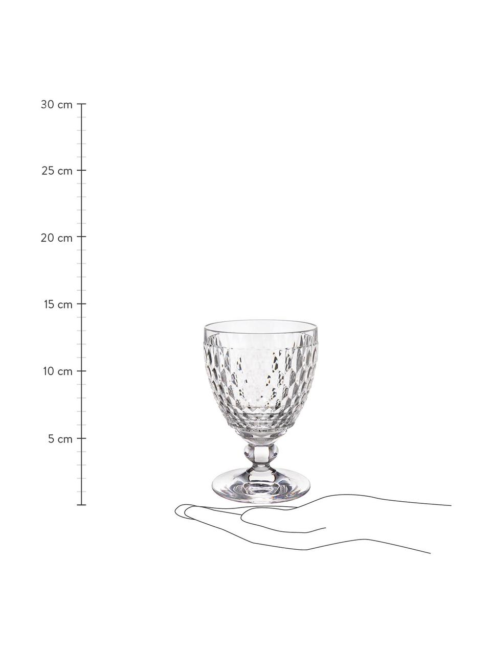 Bicchiere in cristallo con rilievo Boston 4 pz, Cristallo, Trasparente, Ø 10 x Alt. 14 cm, 350 ml