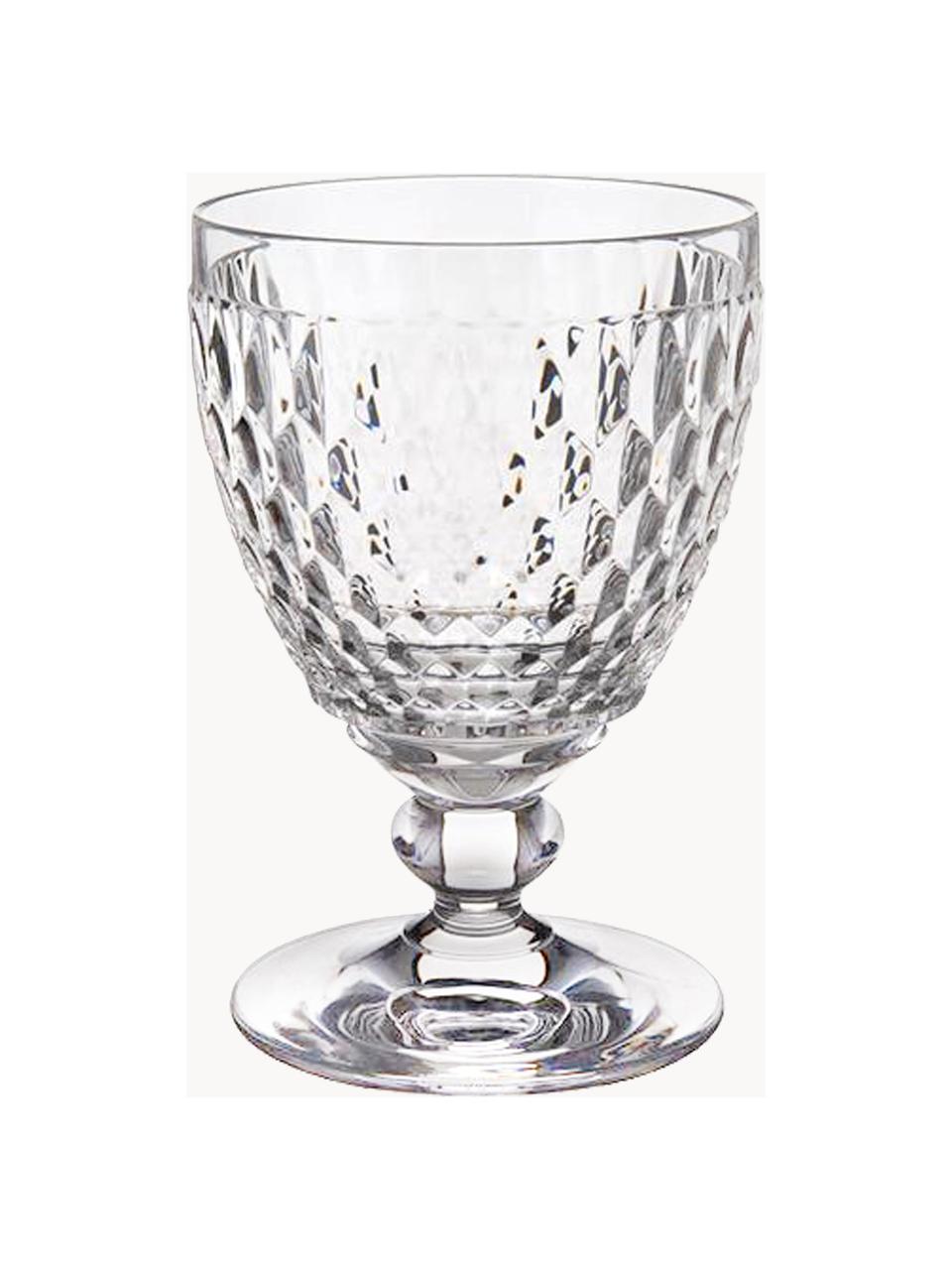 Krištáľové poháre na vodu s reliéfom Boston, 4 ks, Krištáľové sklo, Priehľadná, Ø 10 x V 14 cm, 350 ml
