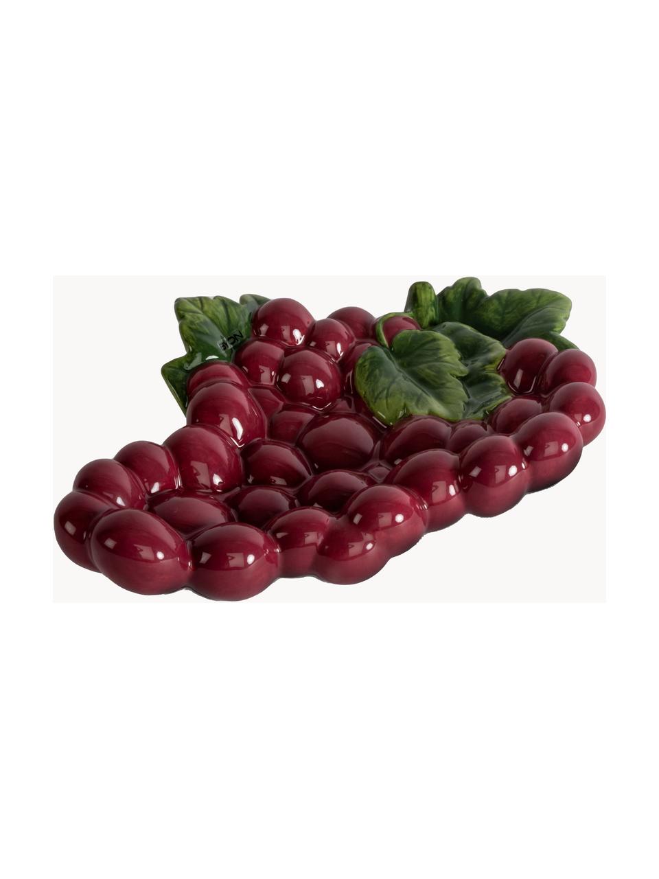 Ručně vyrobený servírovací talíř Grape, Dolomit, Tmavě fialová, Š 28 cm, H 21 cm