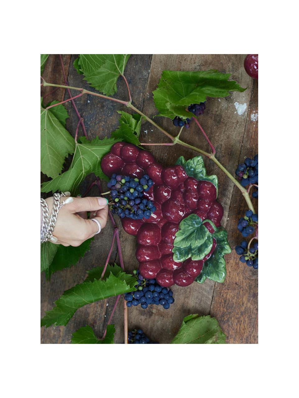 Handgemaakte serveerplateau Grape van dolomiet, Dolomiet, Donker lila, L 28 x B 21 cm