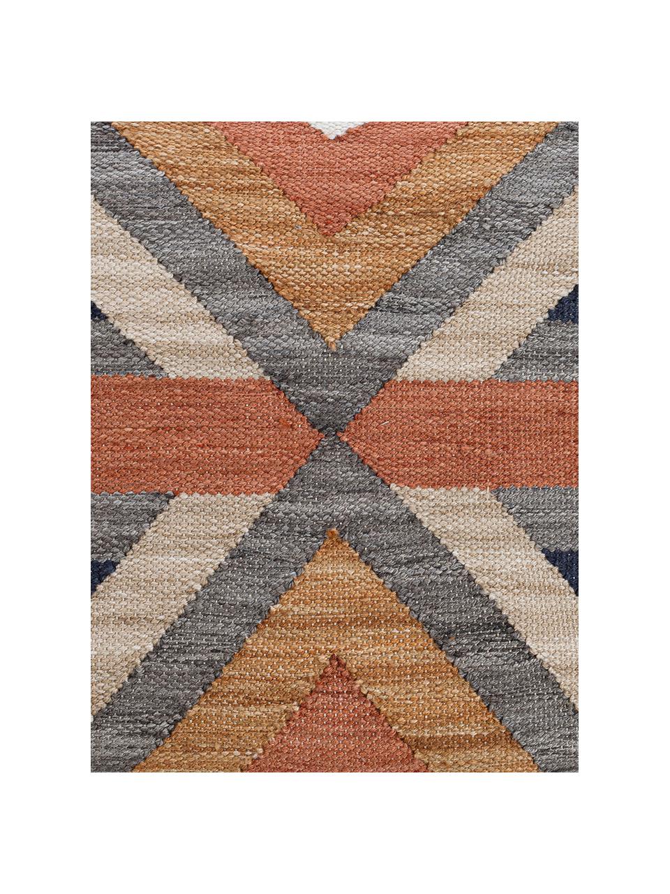 Federa arredo etnica con nappe e superficie ruvida Nouria, Retro: 100% cotone, Terracotta, beige, Larg. 50 x Lung. 50 cm