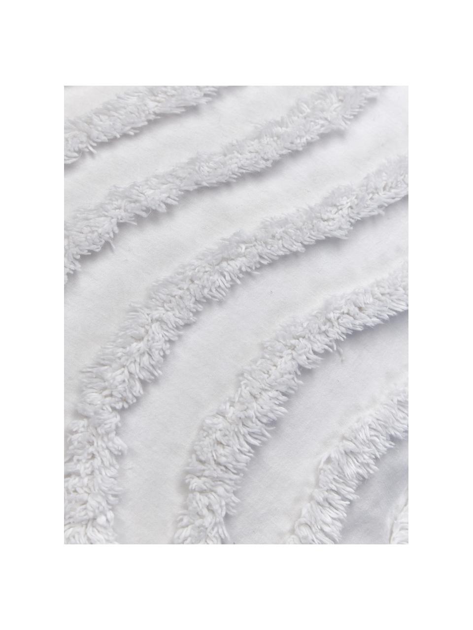 Povlaky na polštáře z bavlněného perkálu s všívaným zdobením Felia, 2 ks, Bílá, Š 40 cm, D 80 cm
